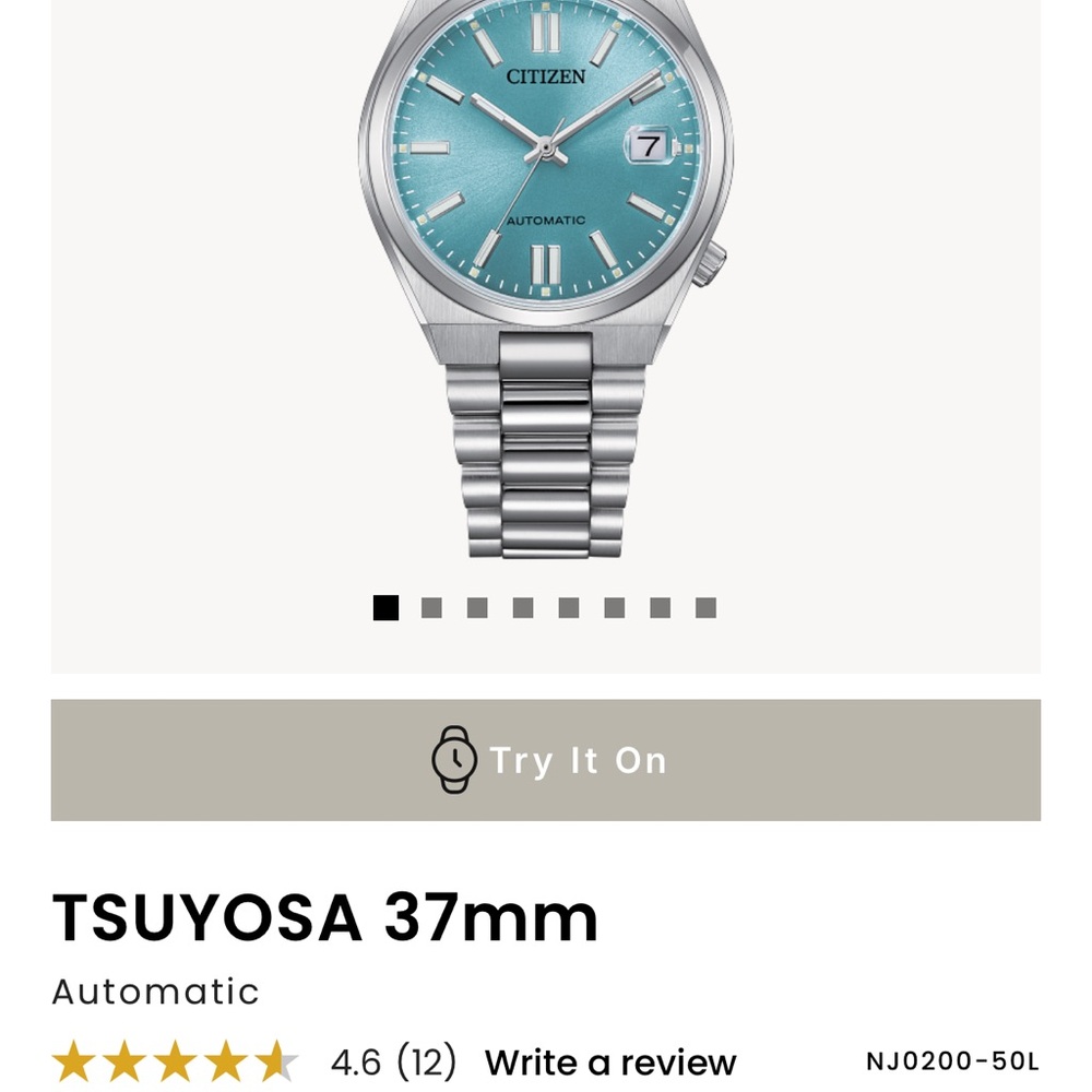 Citizen Tsuyosa Automatic Watch - Silver and Aqua